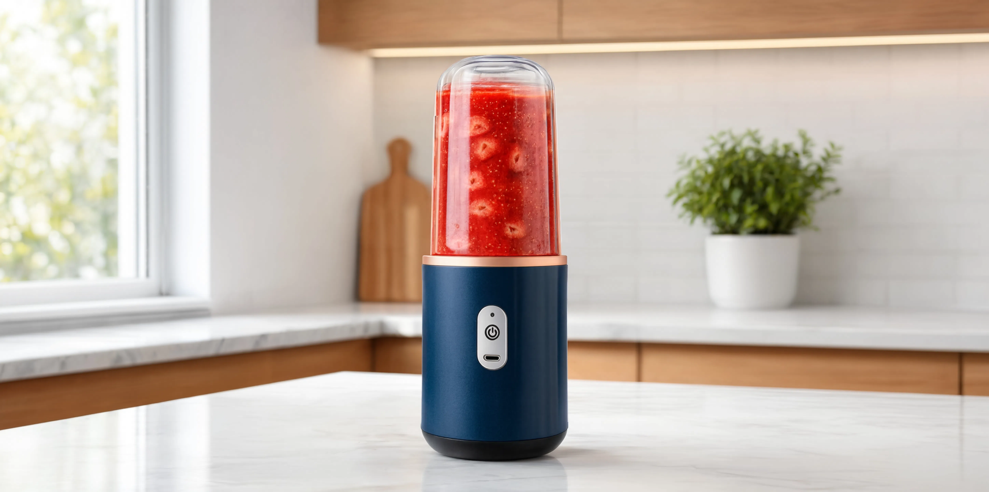 Tobenu portable blender on a kitchen counter