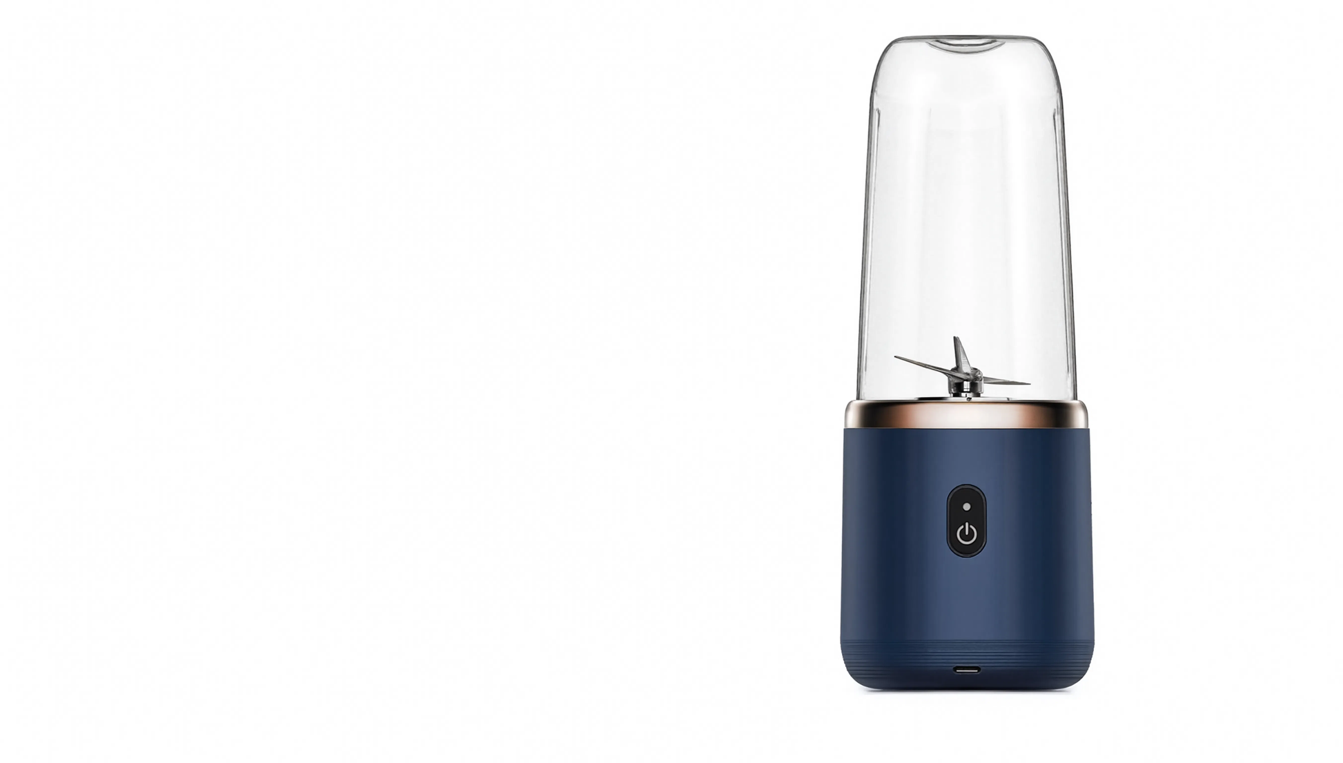 Tobenu portable blender on a white background, showing the 6-blade assembly and USB-C port