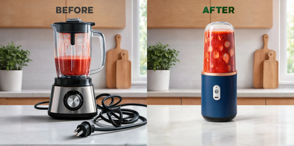 Tobenu portable blender compared to a bulky corded blender