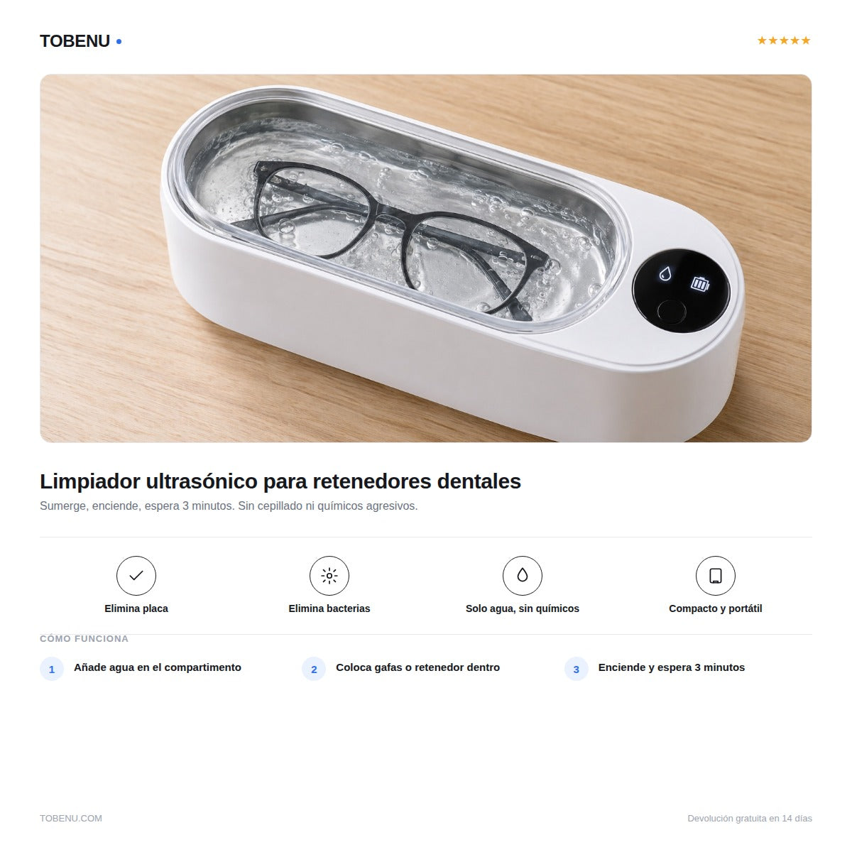 Limpiador Ultrasónico Tobenu